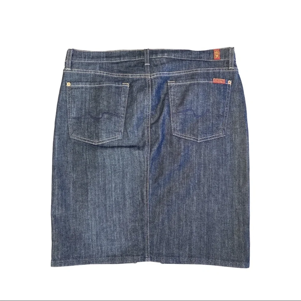 7 For All Mankind Roxy Denim Skirt Blue Jean Pencil Straight Knee-Length Size 32